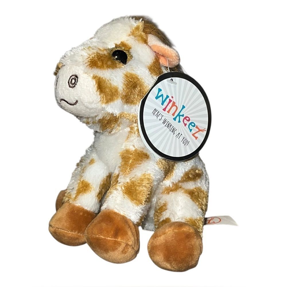 Winkeez Tirza Pinto Horse Plush 2016 7" Light Brown Cream Spotted NWT